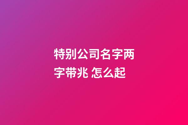 特别公司名字两字带兆 怎么起-第1张-公司起名-玄机派